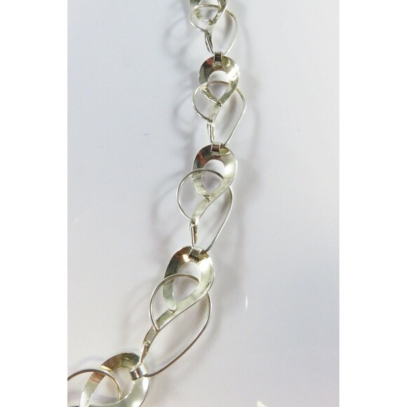 18" Sterling Silver Designer Style Fancy Twisted Metal Link Necklace Sterling TT - Picture 13 of 15